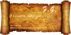 Ficzere Géza névjegykártya