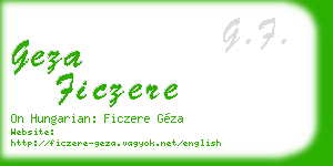 geza ficzere business card